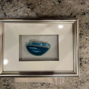 Framed Agate Abstract Blue Art Piece